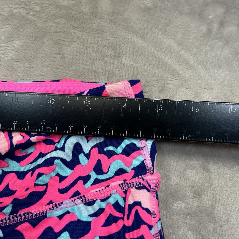 Lilly Pulitzer L Luxletic Weekender Crop Leggings Lobstah Roll Print Pink Navy - Picture 4 of 8